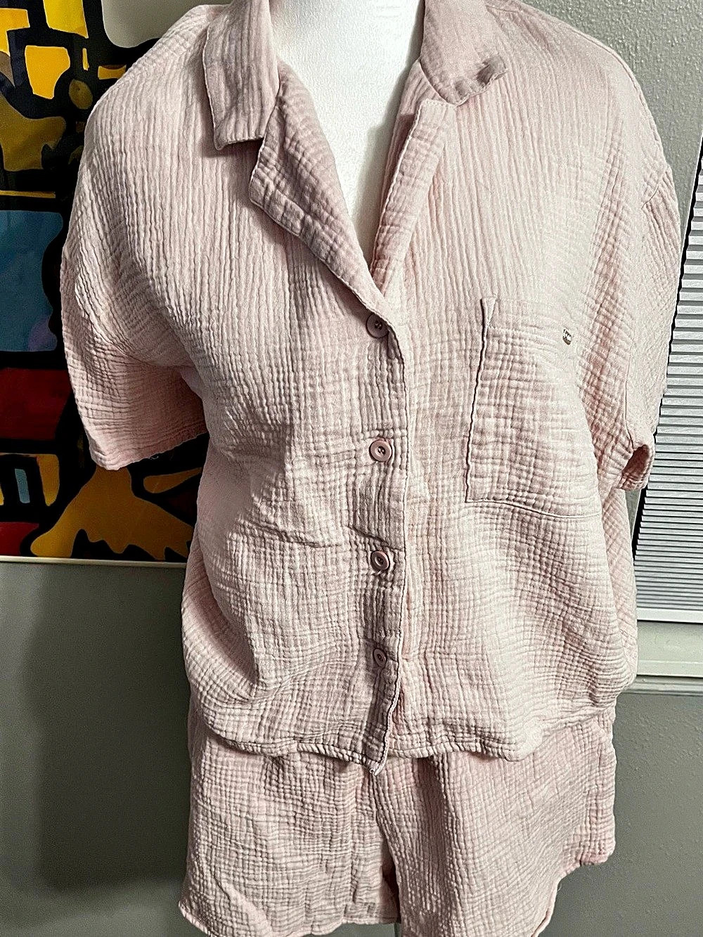 Jason Wu Pink Gauze cotton button
Down Matching Set Shorts With Pockets
Large